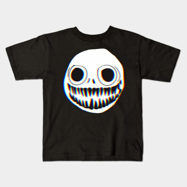 Scary Skull Face Kids T-Shirt by Digital GraphX